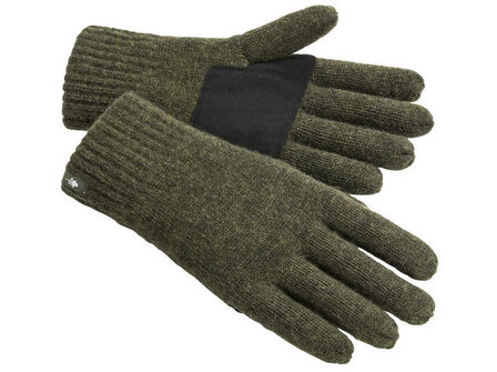 Handschoen Knitted Wool 5-FINGER GLOVE Mosgroen Melange